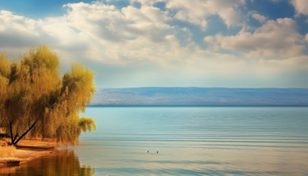 Lake Balaton, Hungary. Beautiful view of lake Balaton.の素材