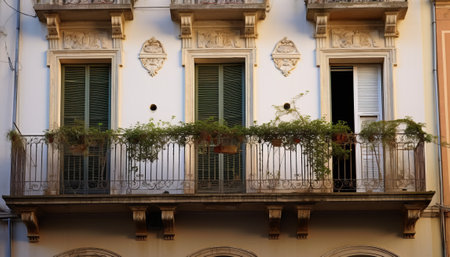 Typical balconies in Palermo, Sicily, Italy.の素材