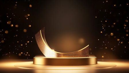 Podium, pedestal or platform for cosmetic product presentation. Abstract background.の素材