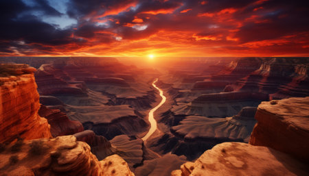 Sunset over Grand Canyon National Park, Arizona, United States.の素材