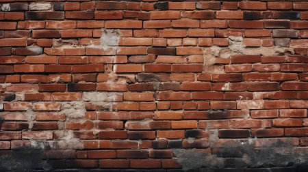 Old red brick wall texture background for interior exterior decoration and industrial construction concept design.の素材