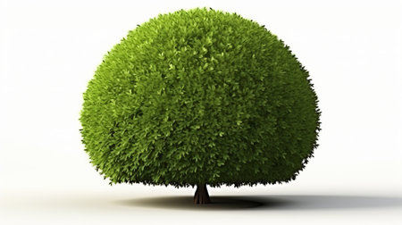 3d rendering of a green tree isolated on a white background.の素材