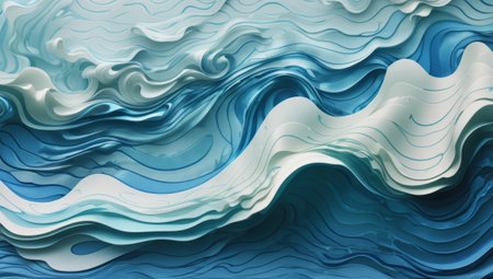 3d illustration of blue and white abstract background, digitally generated image.の素材