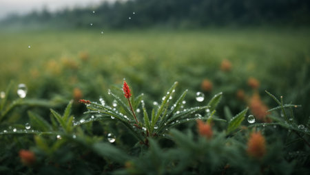 Water droplets on green grass in the morning, Nature background.の素材