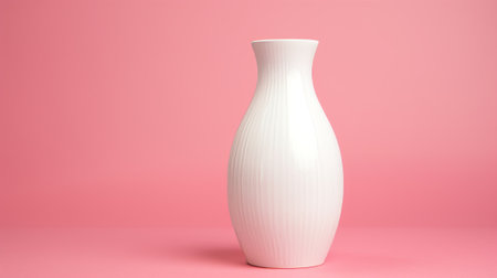 White vase on pink background. Minimal style. 3d renderの素材