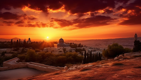 Sunset over Alhambra in Granada, Andalusia, Spainの素材