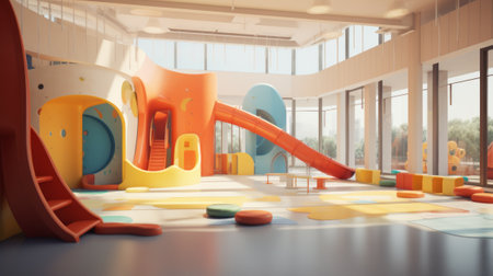 Playground in a children's playroom. 3d rendering.の素材