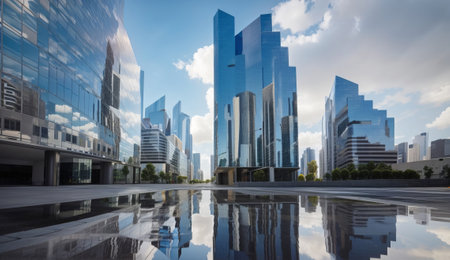 Skyscrapers in Abu Dhabi, United Arab Emirates. UAEの素材