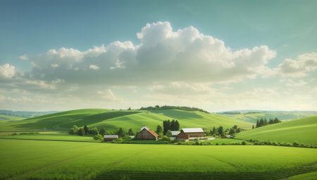 Beautiful rural landscape in Tuscany, Italy, Europe.の素材