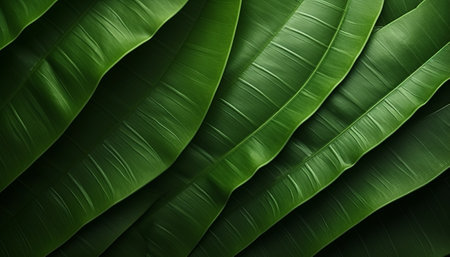 Banana leaf texture background for graphic design or wallpaper. Close up.の素材