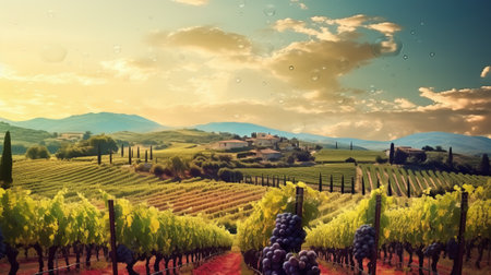 Vineyard in Tuscany, Italy. Rural landscape.の素材