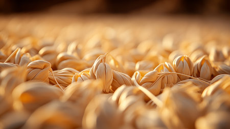 Close-up of wheat ears in the field. Selective focus.の素材