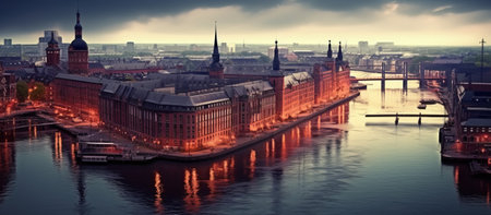 Panoramic view of the old town of Stockholm, Sweden.の素材