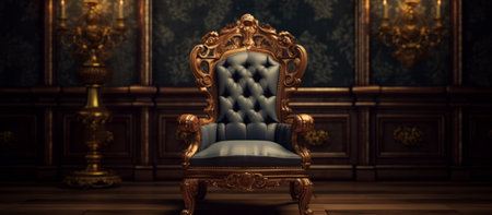 Luxury royal armchair in classic interior. 3D renderingの素材