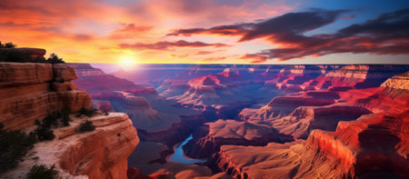 Sunset over the Grand Canyon in Arizona, United States of Americaの素材