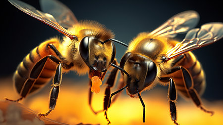 3d render of honey bee (Apis mellifera)の素材
