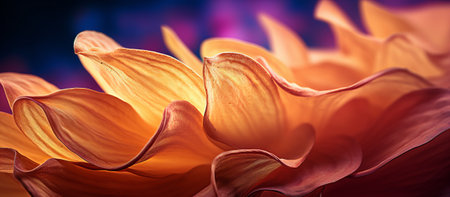 Beautiful orange dahlia flower close-up. Nature backgroundの素材