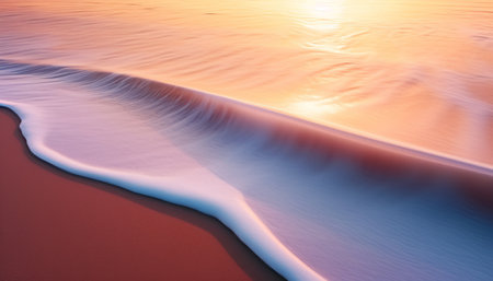 Beautiful sunset over the sea. Soft focus. Long exposure.の素材