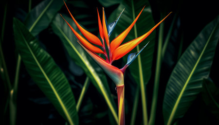 Strelitzia reginae, Bird of Paradise, Tropical flowerの素材