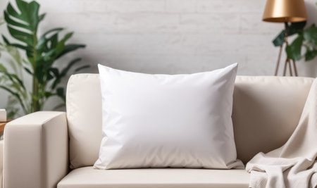 Pillow on sofa in living room. Interior design and decorationの素材
