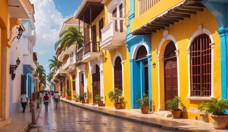 Colorful colonial buildings in Trinidad, Cuba. Trinidad is the capital of Cuba.の素材
