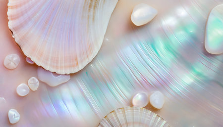 abstract background from seashells and pebbles close upの素材