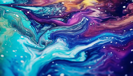 abstract background of blue and purple paint mixing in water. Colorful backgroundの素材