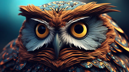 Owl. 3D illustration. 3D CG. High resolution.の素材