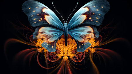 Macro closeup of butterfly, digital artwork for creative graphic designの素材