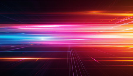 Futuristic technology background design with glowing lines and space for textの素材