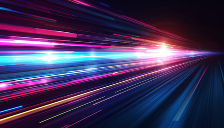 abstract speed motion on the road, high speed and light backgroundの素材