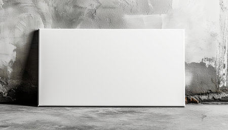 Blank white poster on concrete wall. Mock up, 3D Renderingの素材