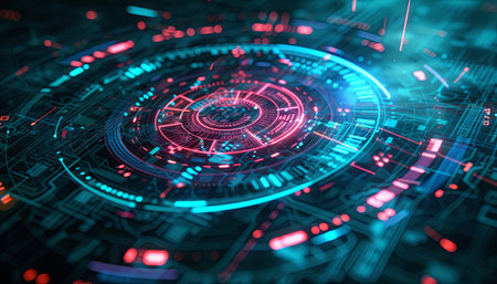 Futuristic HUD interface. Technology abstract background. 3d renderingの素材