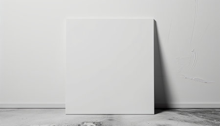 Minimalistic interior with empty white poster on wall. Mock up, 3D Renderingの素材