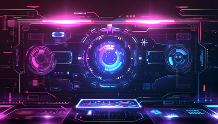 Futuristic HUD interface. Futuristic user interface. Vector illustrationの素材