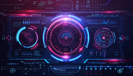 Futuristic HUD interface. Abstract technology background. Vector illustration.の素材