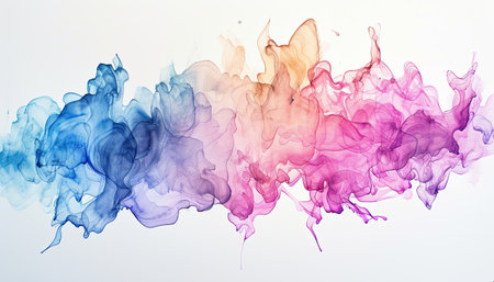 Colorful ink in water isolated on white background. Abstract background.の素材