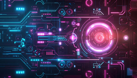Abstract technology background with copy space. Digital concept. 3D Renderingの素材