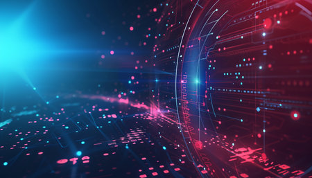 Futuristic technology interface. 3d rendering, 3d illustration.の素材
