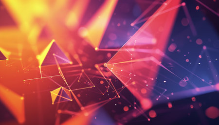Abstract polygonal space low poly dark background with connecting dots and lines. Connection structure. 3d renderingの素材