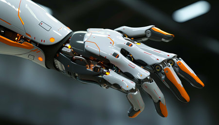 Robot hand. 3d illustration. Robot hand. Technology concept.の素材