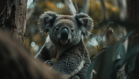 Koala bear in the eucalyptus forest, Australiaの素材