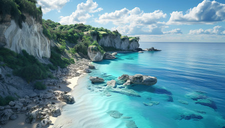 Beautiful seascape of the Adriatic Sea in Croatiaの素材