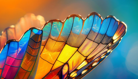 Colorful stained glass window, close-up. Abstract background.の素材