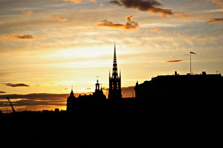 View on sunset in Stockholm, Swedenの写真素材