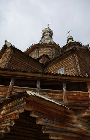 Old wooden church at Novgorod the Great, Russiaの写真素材