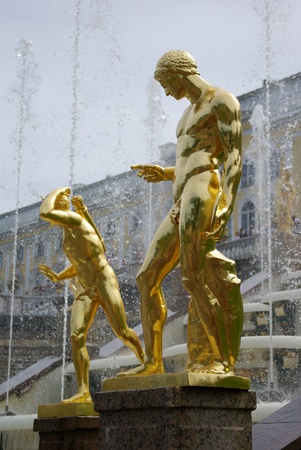 Fountain in Petrodvorets (Peterhof), Saint Petersburg, Russiaの写真素材