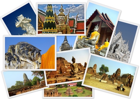 Traveling around Thailand in collage with several shotsの写真素材
