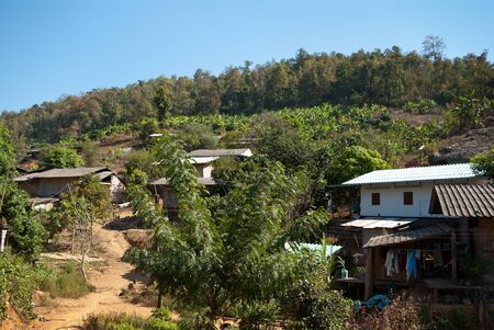 Mountain village near Chiang Mai on the north of Thailandの写真素材