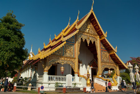 Wat Phra Singh in Chiang Mai; Thailandのeditorial素材